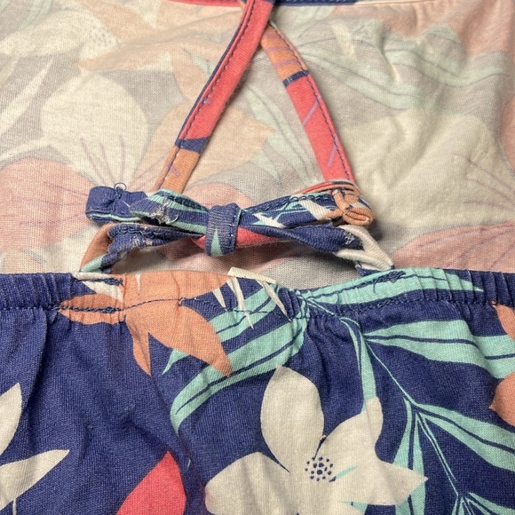 Roxy Girl Blue Strappy Dress with Pink & White Floral Print - Girls Size XL (14) - Picture 8 of 14